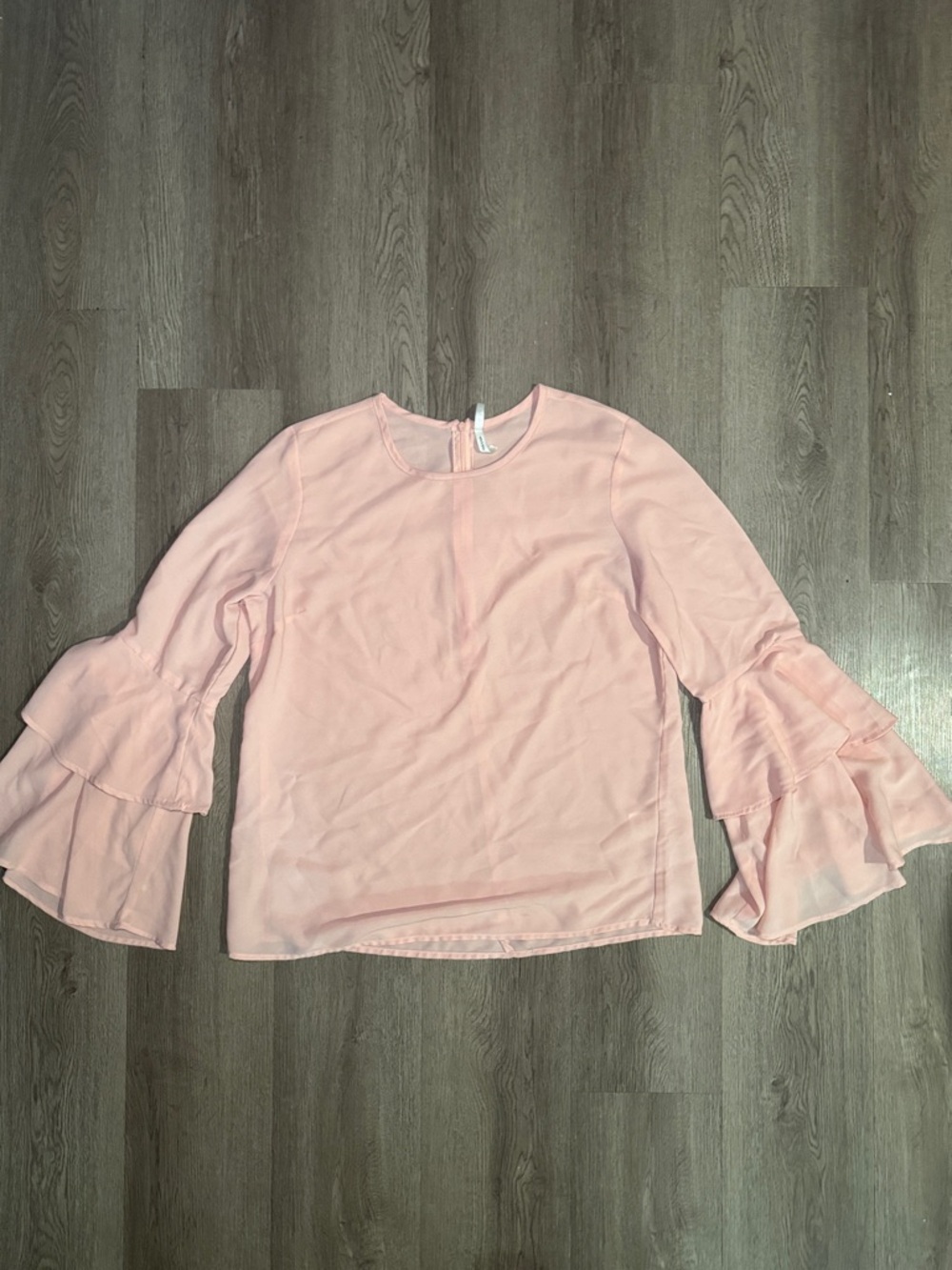 Truth Blush Pink Tiered Ruffle Sleeve Blouse